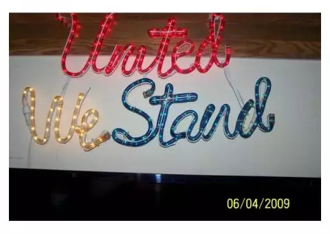 United we stand   neon sign
